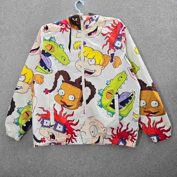 Members Only x Nickelodeon Men Jacket XL White Hooded Rugrats All Over Print - Picture 1 of 13